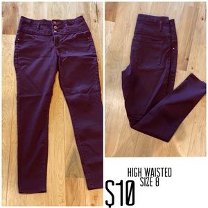 Maroon skinny jeans
